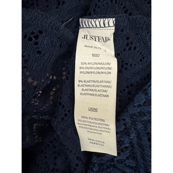 JustFab New Navy Blue Lace Sleeveless Midi Dress Size 2X 18 20 Wedding Plus Size - Picture 6 of 8